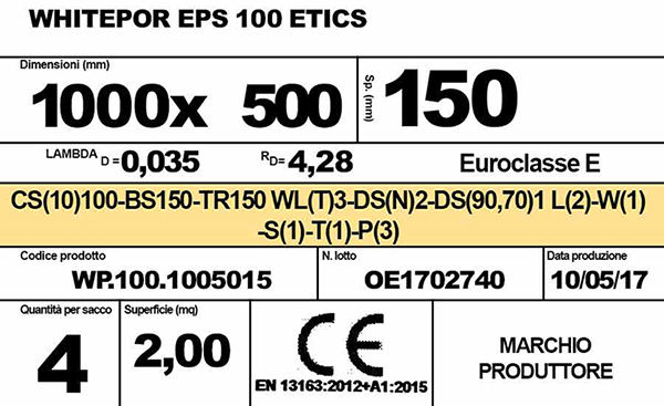 ETICHETTA EPS a marchio ETICS